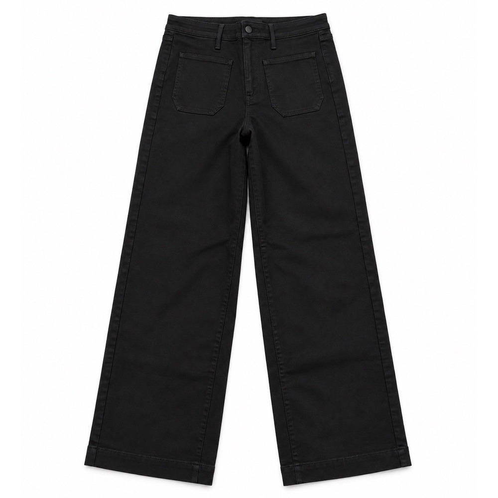 NWT NYDJ Women's Black Denim Wide-Leg Teresa Trouser Size 4 Casual Career